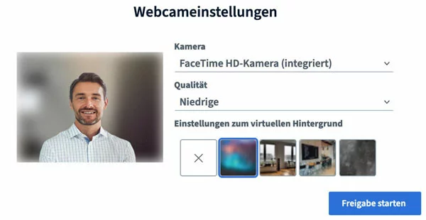 BigBlueButton Webcam Hintergrund